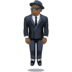 🕴🏿 person in suit levitating: dark skin tone display on Facebook